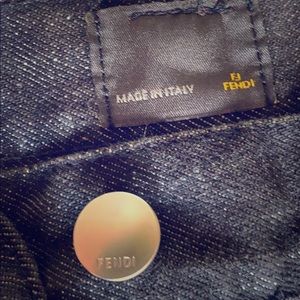 Vintage Fendi Jeans with Brown leather Trim